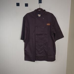 Cracker Barrel Men's Chef Short Sleeve Coat in Brown Size M